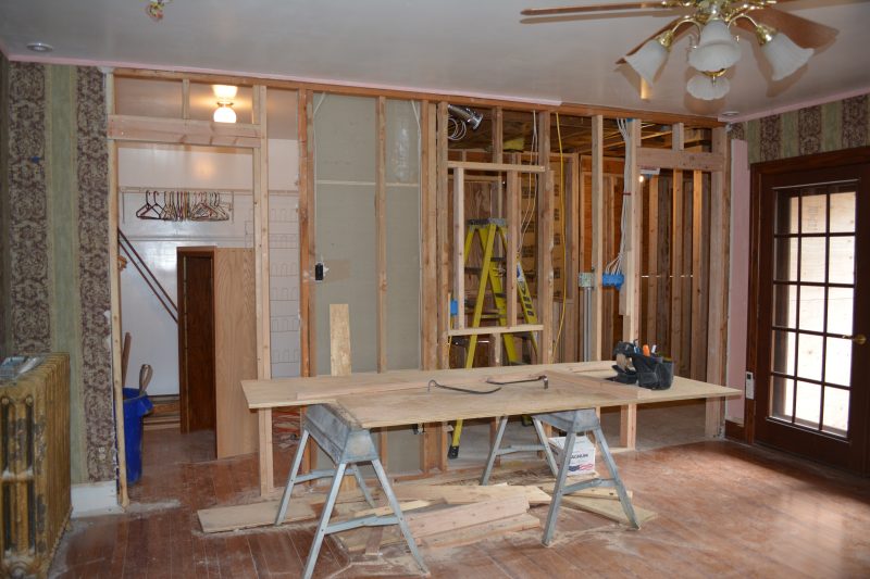 Haddonfield NJ historic home remodel closet framing and bathroom framing by R. Craig Lord Construction