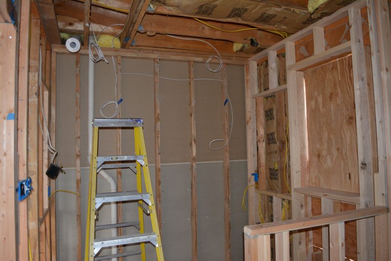 Haddonfield NJ historic home remodel bathroom framing by R. Craig Lord Construction