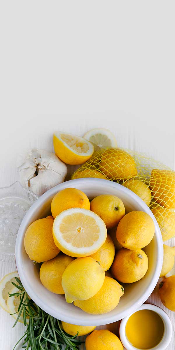 Lemons on table