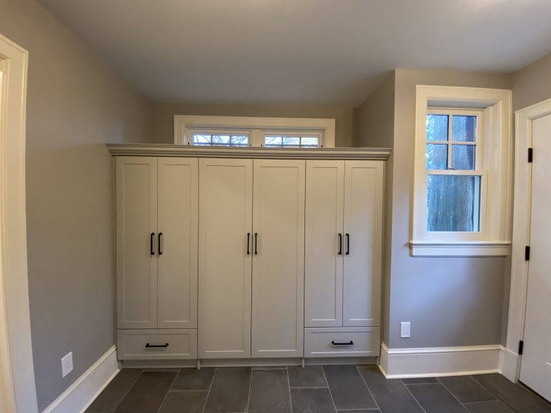 Lestini mudroom and powder room finished